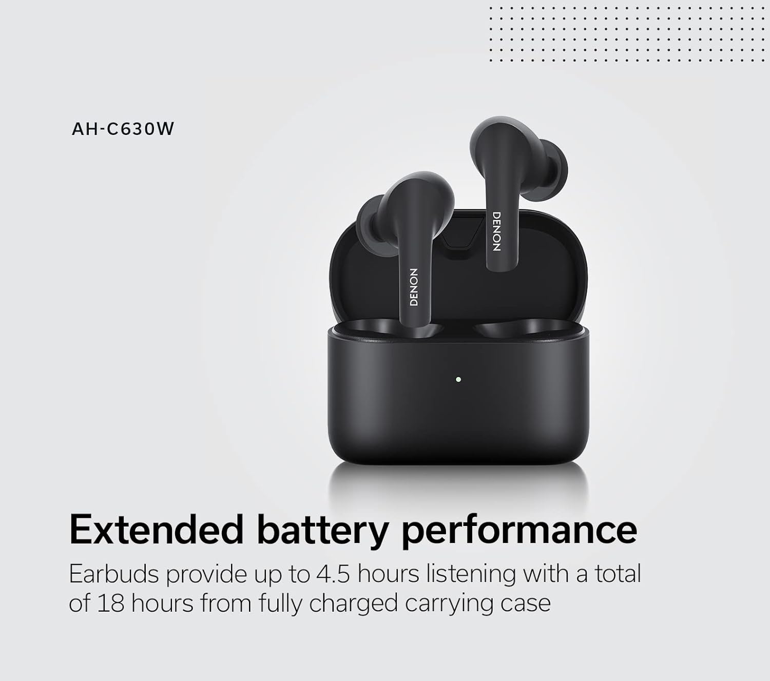 Denon AH-C630W True Wireless In-Ear Headphones, Water Resistant Bluetooth Headphones with Built-in Microphone Black