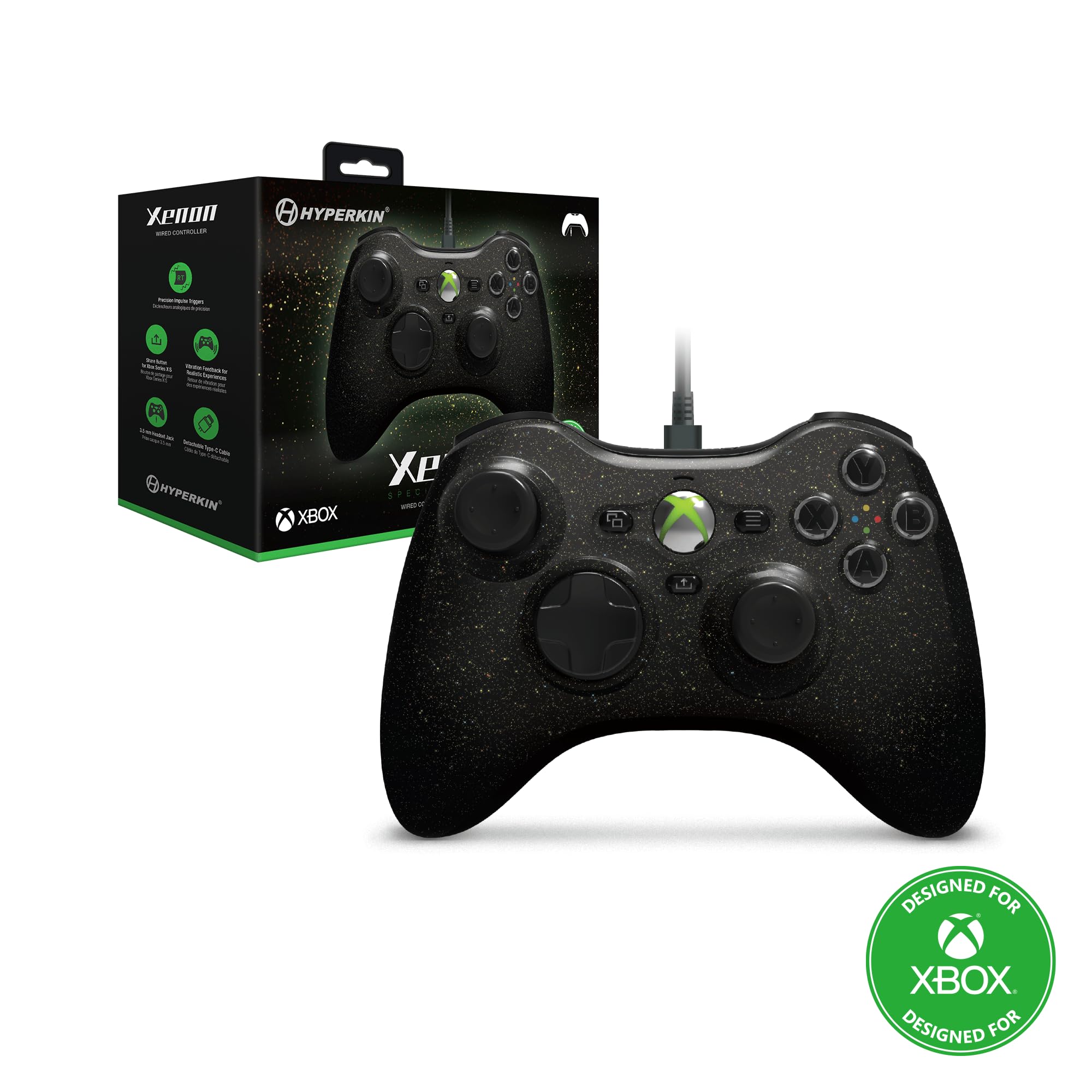 Hyperkin Xenon Wired Controller for Xbox Series X|S/Xbox One/Windows 10|11 - Cosmic Night