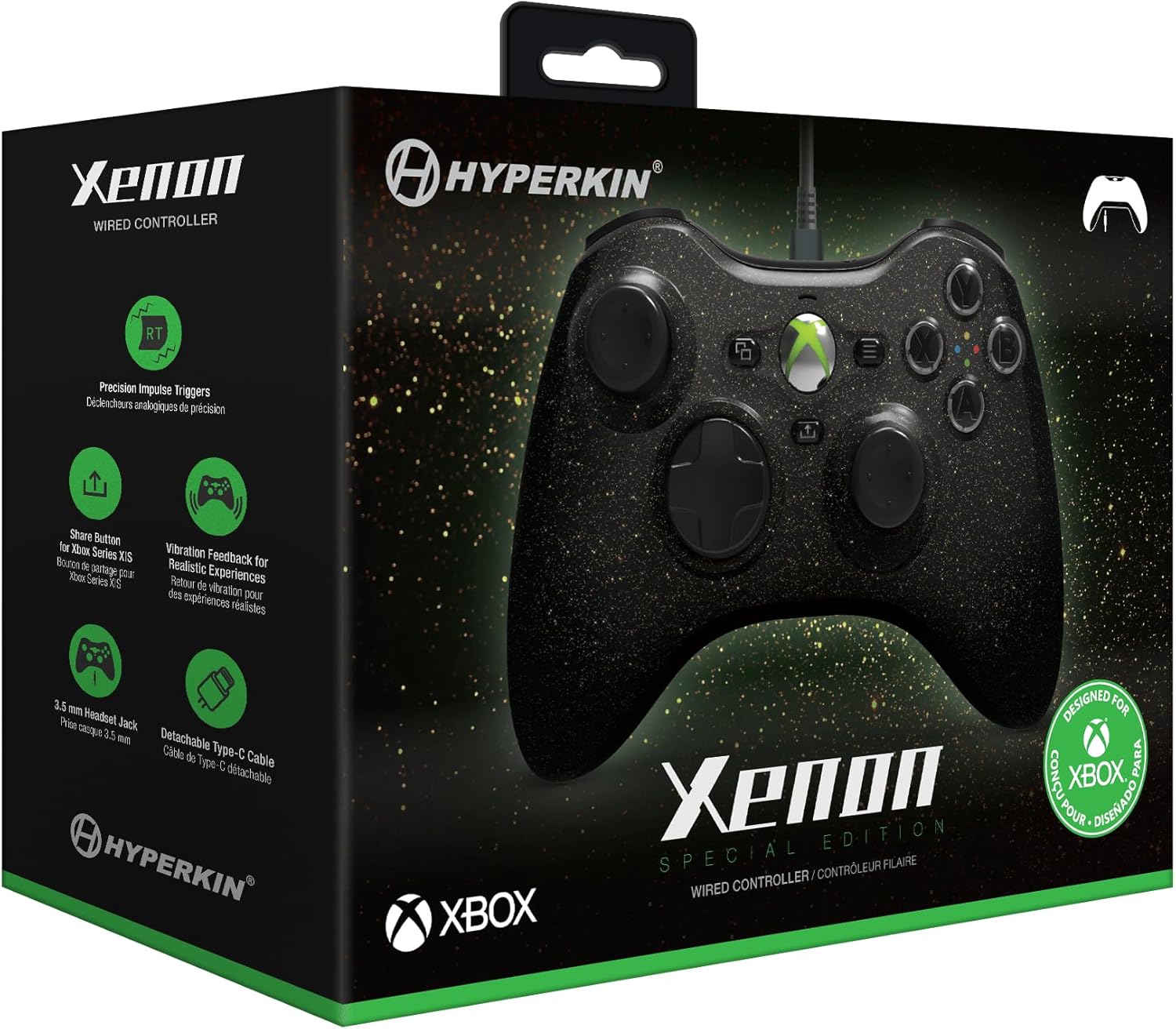Hyperkin Xenon Wired Controller for Xbox Series X|S/Xbox One/Windows 10|11 - Cosmic Night