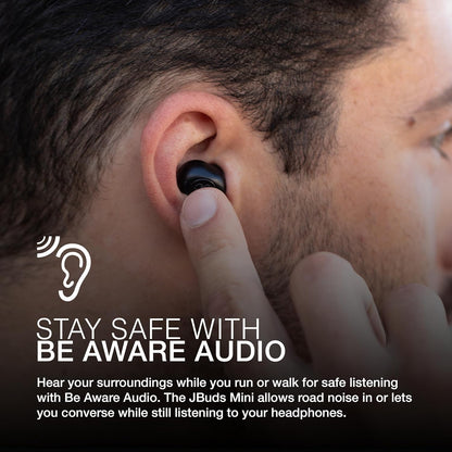 JLab JBuds Mini True Wireless Earbuds, In Ear Headphones, Bluetooth Earphones, Ear Buds with 20H Playtime, Bluetooth Earbuds with Microphone, Charging Case, Multipoint, EQ3 Sound