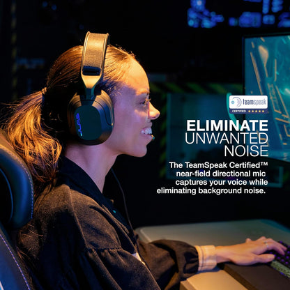 JLab Nightfall Over Ear Wired Gaming Headset - 3.5mm Jack Gaming Headset with Mic for PC/Xbox/ PS5/ PS4/ Nintendo Switch - 50mm Driver, Cloud Foam Cushions & Sound Isolating Inner Shelf