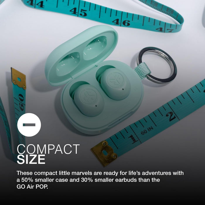 JLab JBuds Mini True Wireless Earbuds, In Ear Headphones, Bluetooth Earphones, Ear Buds with 20H Playtime, Bluetooth Earbuds with Microphone, Charging Case, Multipoint, EQ3 Sound, Mint Green