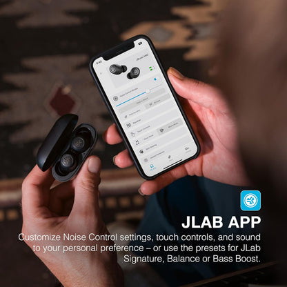 JLab JBuds ANC 3 Smart Active Noise Cancelling Earbuds, Bluetooth Earphones, 42+ Hr Playtime Wireless Headphones, IP55 Sweat-Resistant In Ear Buds with Microphone, EQ3 Sound & USB Charging Case