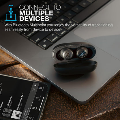 JLab JBuds ANC 3 Smart Active Noise Cancelling Earbuds, Bluetooth Earphones, 42+ Hr Playtime Wireless Headphones, IP55 Sweat-Resistant In Ear Buds with Microphone, EQ3 Sound & USB Charging Case