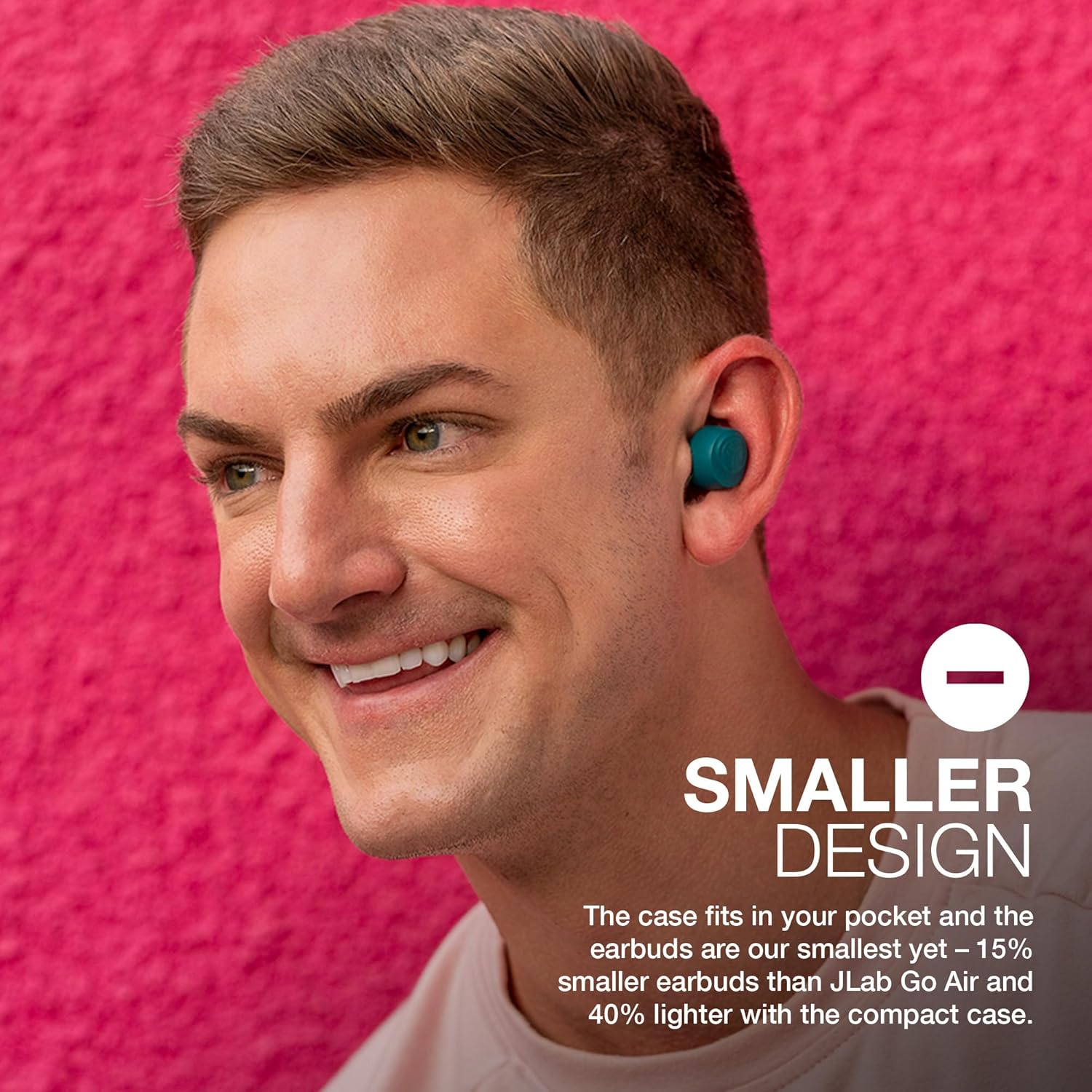 JLab Go Air Pop True Wireless Earbuds, In Ear Headphones, Bluetooth Earphones, Ear Buds with 32H Playtime, Bluetooth Earbuds with Microphone, USB Charging Case, Dual Connect, EQ3 Sound, Teal