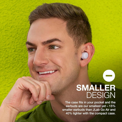 JLab Go Air Pop True Wireless Earbuds, In Ear Headphones, Bluetooth Earphones, Ear Buds with 32H Playtime, Bluetooth Earbuds with Microphone, USB Charging Case, Dual Connect, EQ3 Sound, Lilac