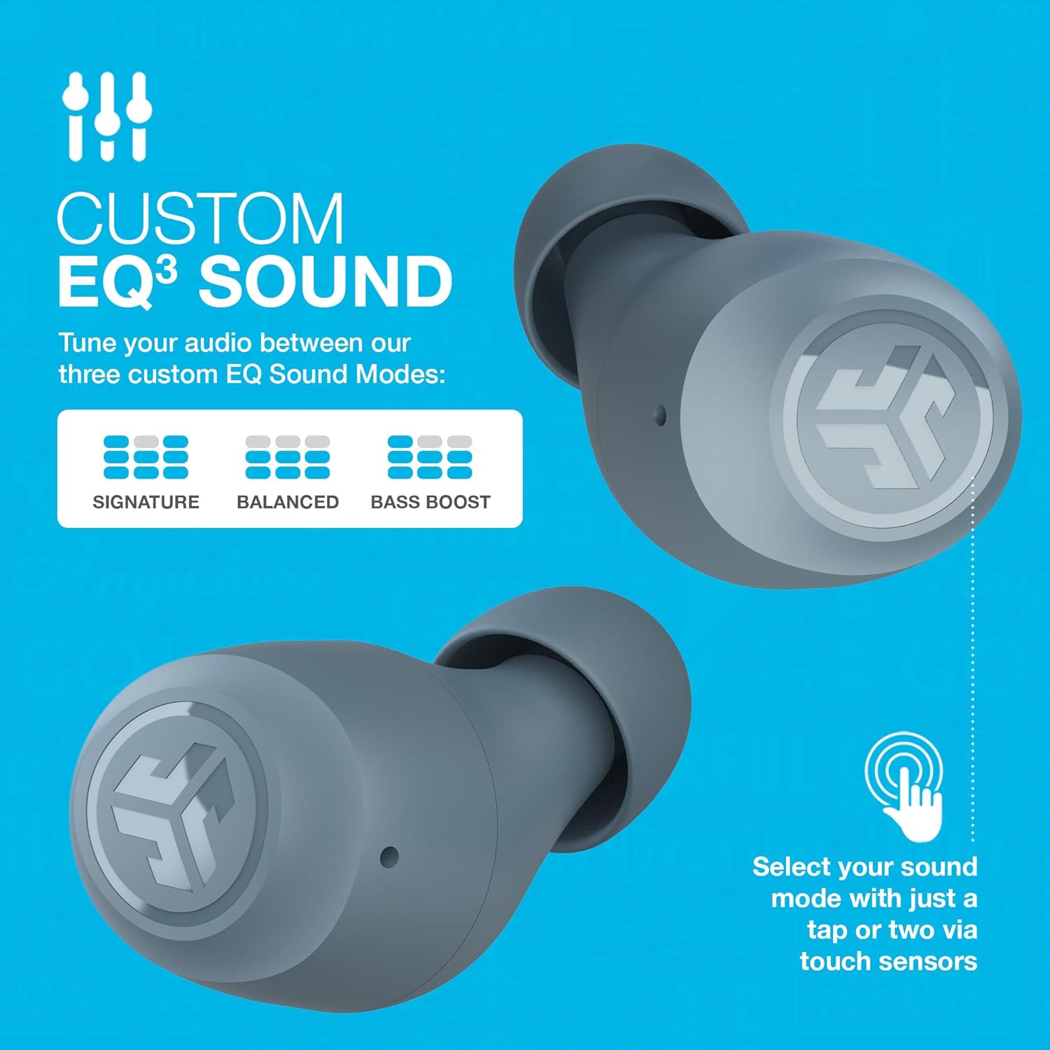 JLab Go Air Pop True Wireless Earbuds, In Ear Headphones, Bluetooth Earphones, Ear Buds with 32H Playtime, Bluetooth Earbuds with Microphone, USB Charging Case, Dual Connect, EQ3 Sound, Slate