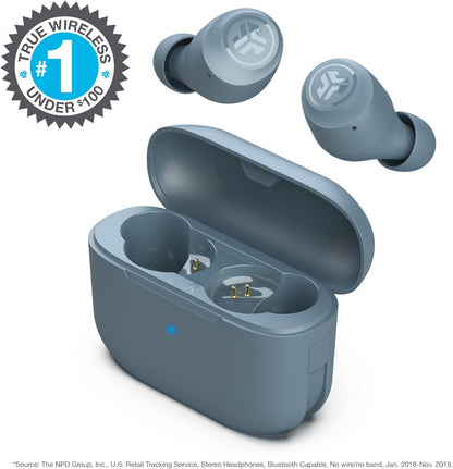 JLab Go Air Pop True Wireless Earbuds, In Ear Headphones, Bluetooth Earphones, Ear Buds with 32H Playtime, Bluetooth Earbuds with Microphone, USB Charging Case, Dual Connect, EQ3 Sound, Slate