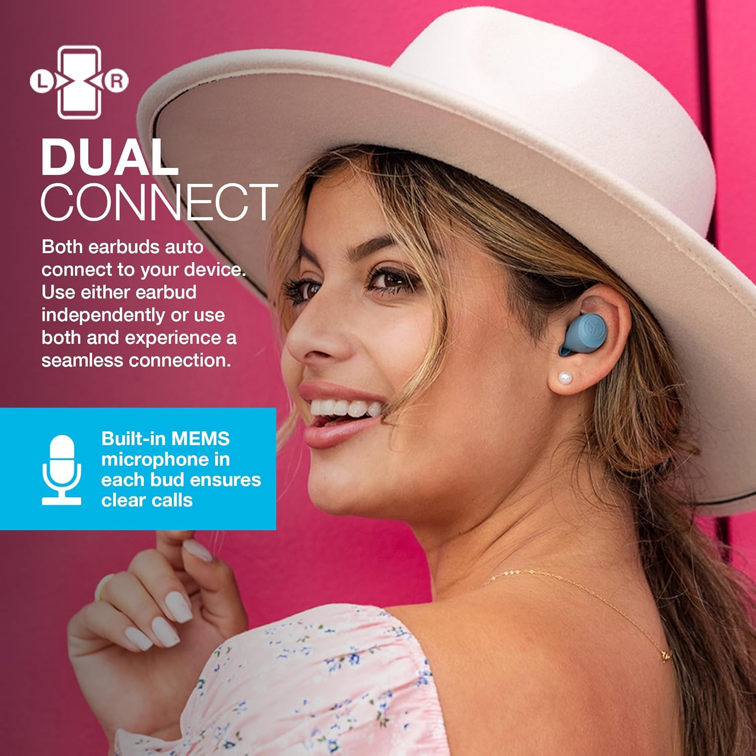 JLab Go Air Pop True Wireless Earbuds, In Ear Headphones, Bluetooth Earphones, Ear Buds with 32H Playtime, Bluetooth Earbuds with Microphone, USB Charging Case, Dual Connect, EQ3 Sound, Slate