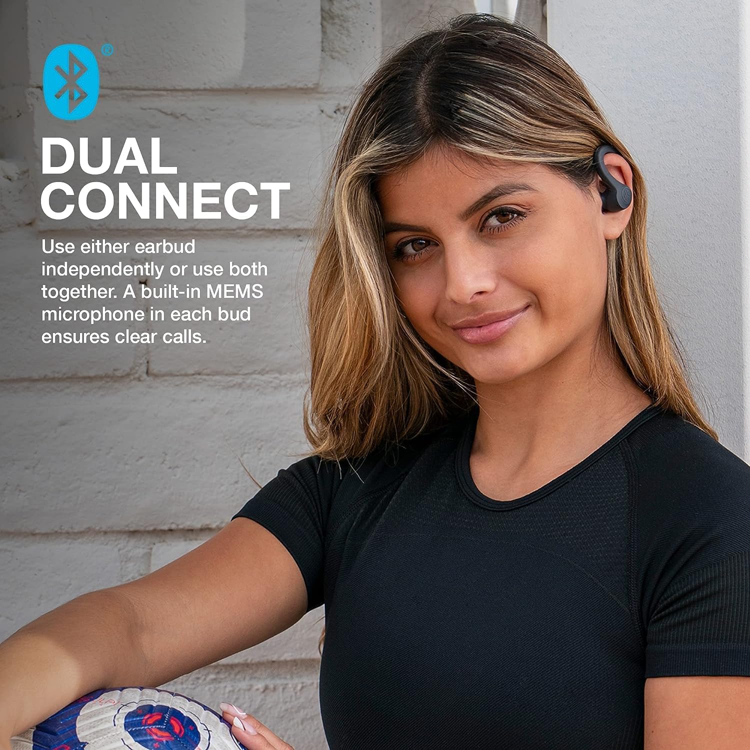 JLab Go Air Sport Running Headphones - True Wireless Earphones Bluetooth, Hook Over Ear Earbuds for Sports & Gym, 32+ H Playtime In Ear Buds, IP55 Sweat-Resistant, EQ3 Sound, Graphite