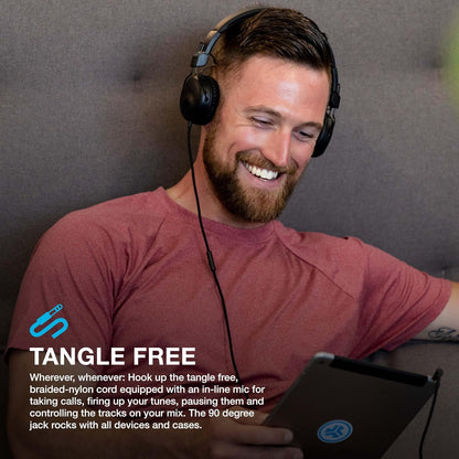 JLab Studio Headphones Wired with C3 Crystal Clear Clarity Sound, Ultra-Plush Faux Leather and Cloud Foam Cushions, On-Ear Wired Headphones, Black