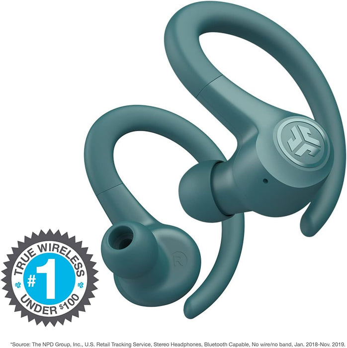 JLab Go Air Sport Running Headphones - True Wireless Earphones Bluetooth, Hook Over Ear Earbuds for Sports & Gym, 32+ H Playtime In Ear Buds, IP55 Sweat-Resistant, EQ3 Sound, Teal