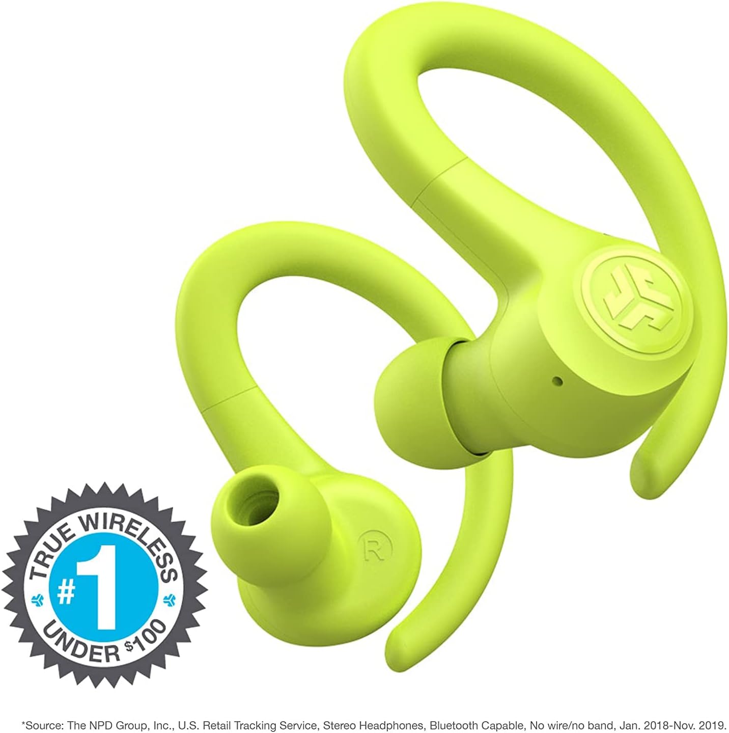 JLab Go Air Sport Running Headphones - True Wireless Earphones Bluetooth, Hook Over Ear Earbuds for Sports & Gym, 32+ H Playtime In Ear Buds, IP55 Sweat-Resistant, EQ3 Sound, Yellow