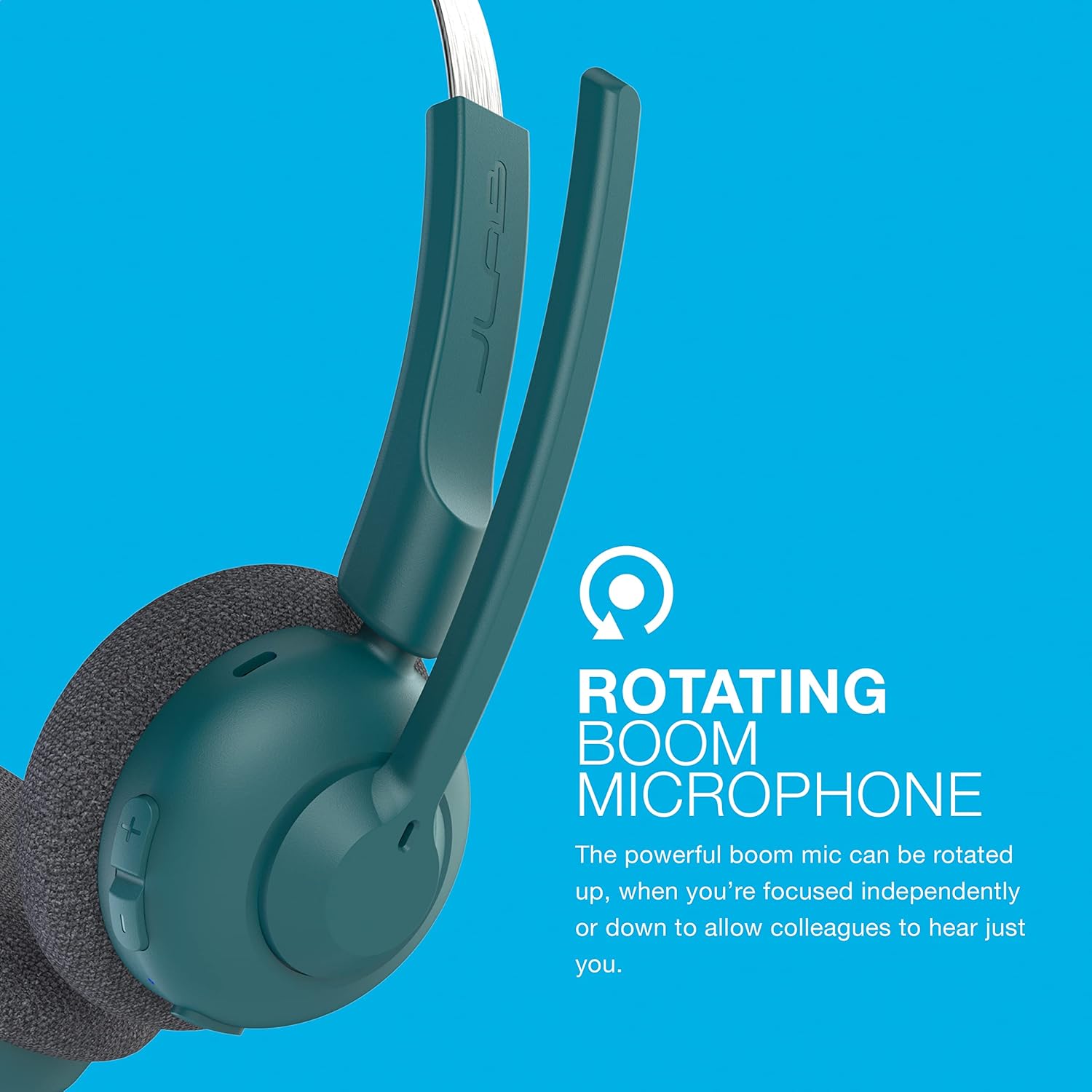 JLab Go Work Pop Wireless Headsets with Microphone - 50+ H Bluetooth Computer Headset, Multipoint Connect, On Ear Wireless Office PC Laptop Headphones with Microphone
