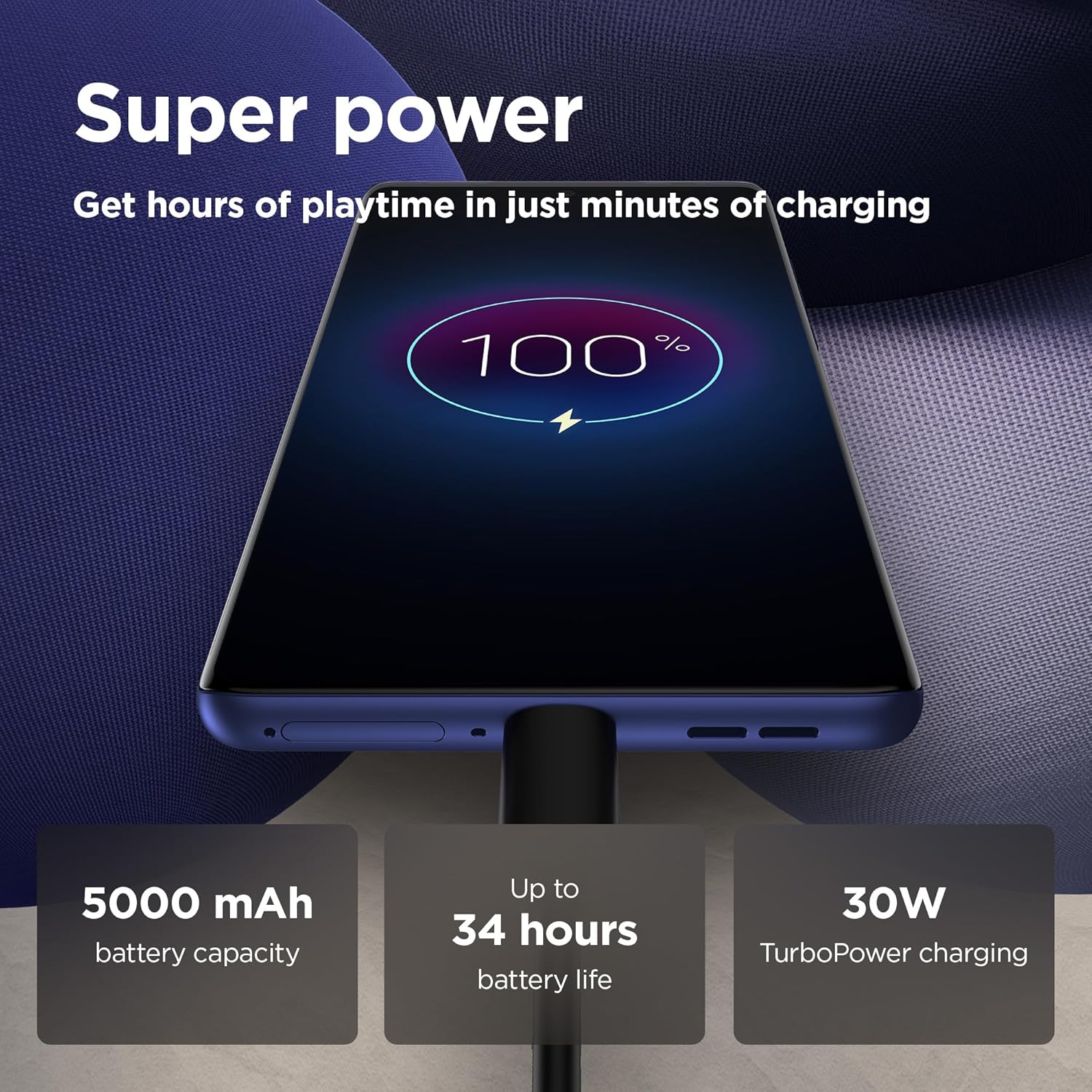 Motorla Moto G85 5G (6.67'' pOLED display, water repelent design, 50MP AI camera, 32MP, 120Hz, 30W, Dolby Atmos, 128/256 GB, Snapdragon 6s Gen 3, 5000mAh, dual SIM), Cobalt Blue