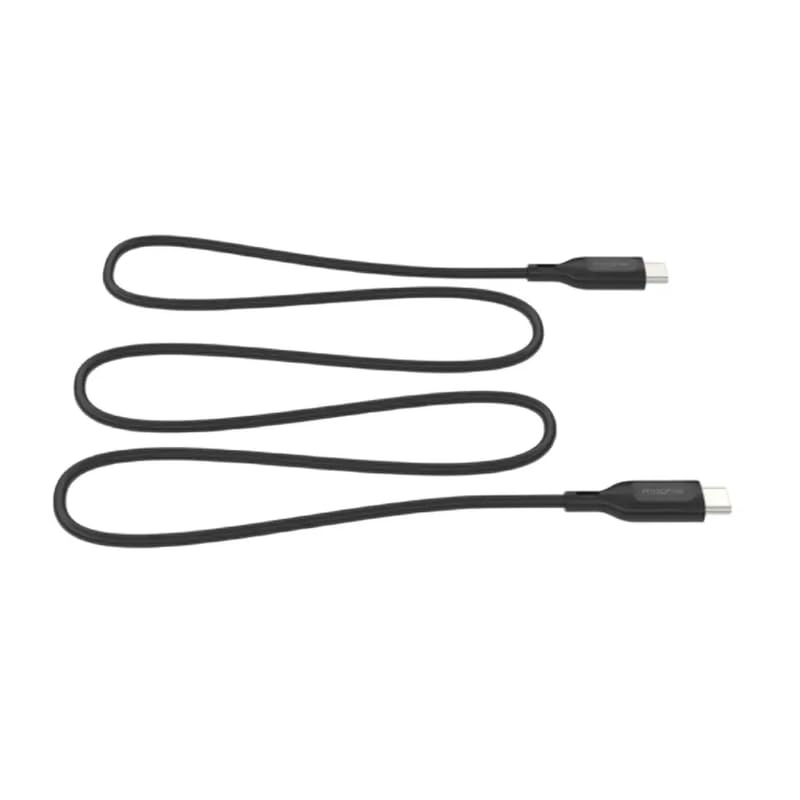 ZAGG mophie Essentials USB-C to USB-C Fast Charger and Data Transfer Cable, Enduraflex Silicone, Long-Lasting, Heavy-Duty, 60W, 1m, Black