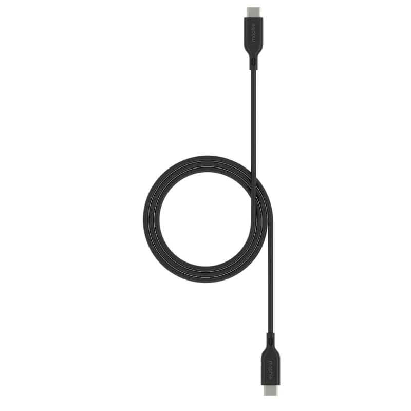 ZAGG mophie Essentials USB-C to USB-C Fast Charger and Data Transfer Cable, Enduraflex Silicone, Long-Lasting, Heavy-Duty, 60W, 1m, Black