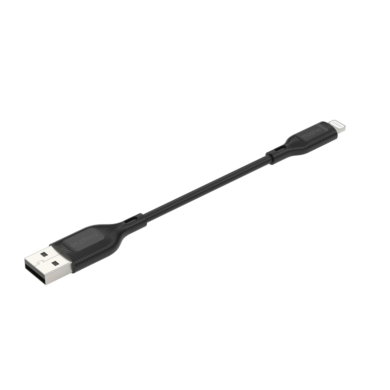 ZAGG mophie Essentials USB-A to Lightning Fast Charger and Data Transfer Cable, Enduraflex Silicone, Long-Lasting, Heavy-Duty, 12W, 1m, Black