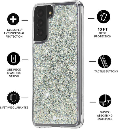 CASE-MATE Samsung Galaxy S21+ 5G Twinkle - Stardust w/Micropel Stardust S21 Plus