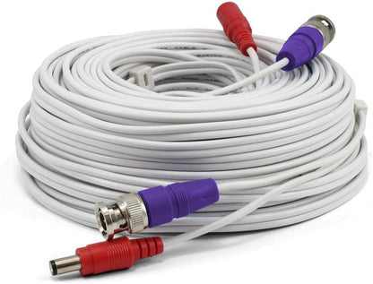 Swann 30m Security Extension Cable with BNC Connectors & Fire Rated UL Rating for DVR Security Cameras & Systems, White