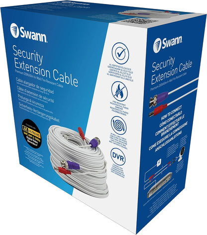 Swann 60m Security Extension Cable with BNC Connectors & Fire Rated UL Rating for DVR Security Cameras & Systems