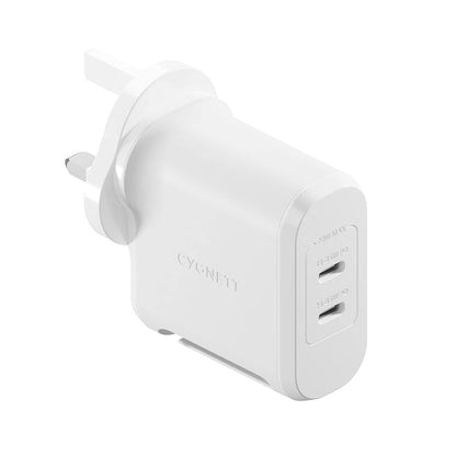 Cygnett PowerMaxx 70W Dual Port GaN Wall Charger - White UK