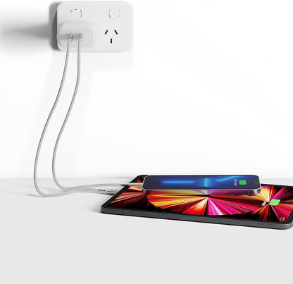 PowerPlus 35W Dual USB-C Wall Charger UK/SG - White
