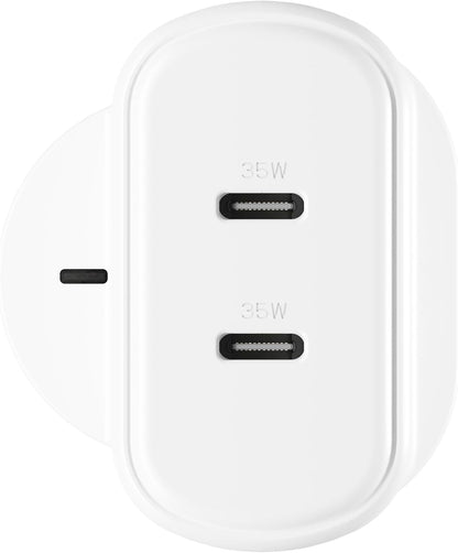 PowerPlus 35W Dual USB-C Wall Charger UK/SG - White