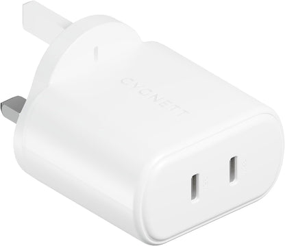 PowerPlus 35W Dual USB-C Wall Charger UK/SG - White