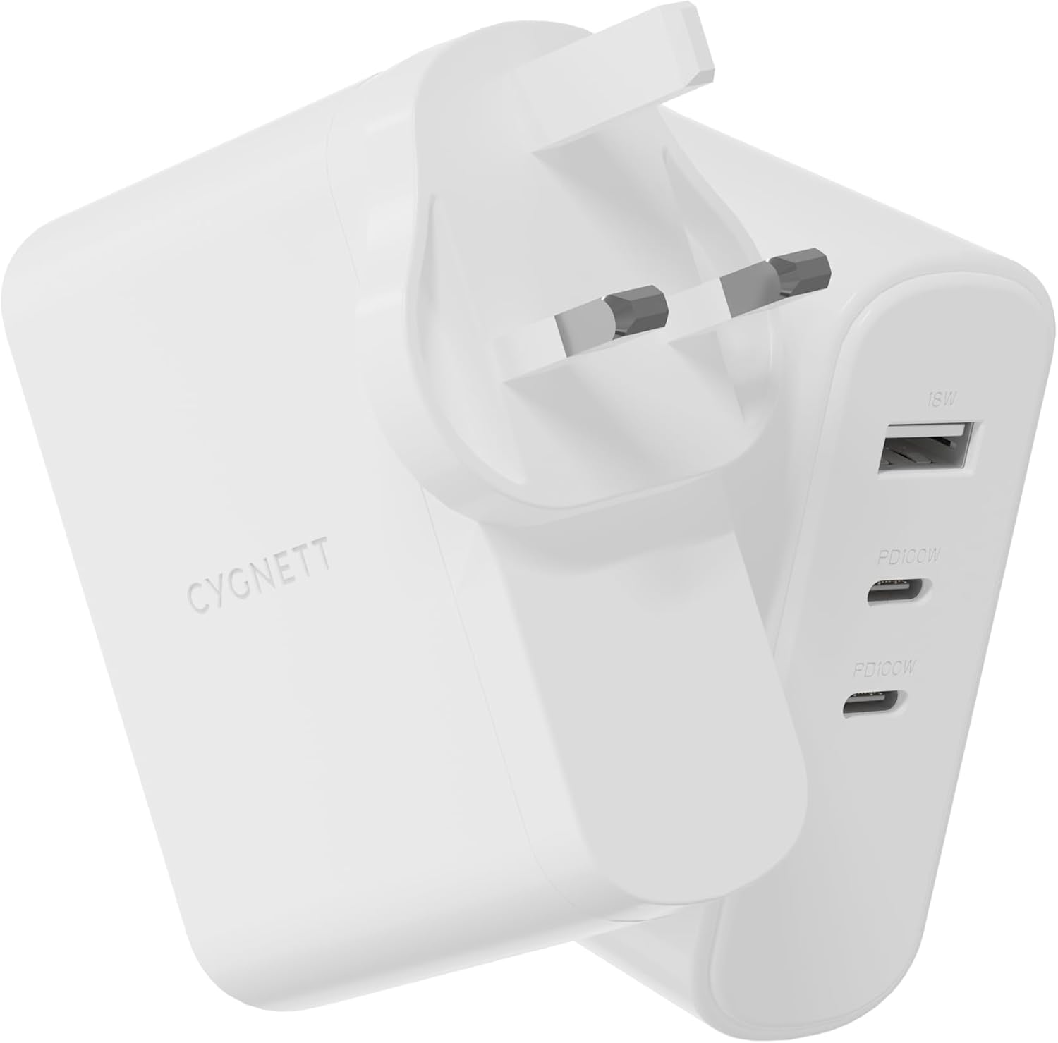 PowerMaxx 100W Multi Port GaN Wall Charger UK/SG - White