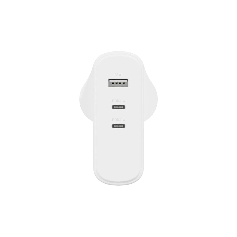 PowerMaxx 100W Multi Port GaN Wall Charger UK/SG - White