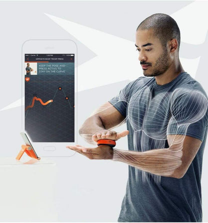 Activbody Activ5 Handheld Isometric Strength Training Device – For Arms, Legs, Upper and Lower Body Muscles – Portable and Lightweight - With Customized Workout Trainer App (Black/Orange, Plastic