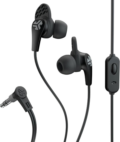 JLab Audio JBuds Pro Signature Wired Earbuds with Microphone and Track Controls, Titanium 10mm Drivers with Custom Fit Gel Tips and Cush Fins