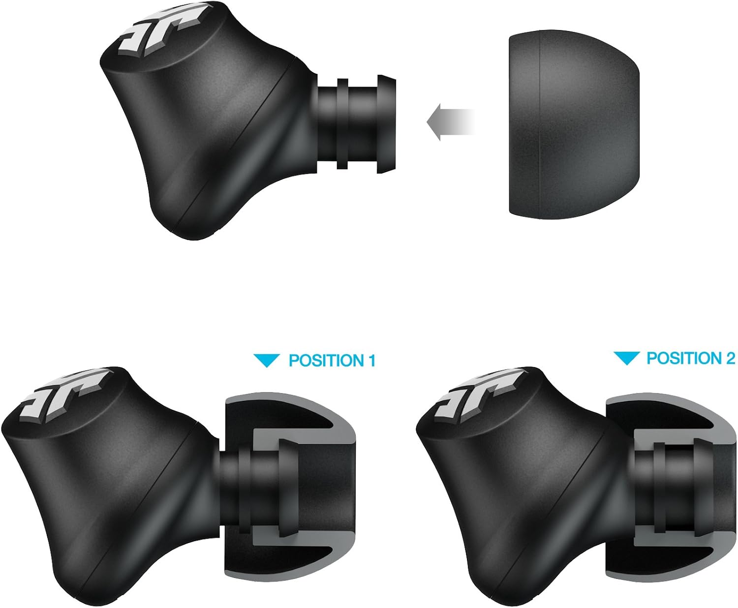 JLab Audio JBuds Pro Signature Wired Earbuds with Microphone and Track Controls, Titanium 10mm Drivers with Custom Fit Gel Tips and Cush Fins