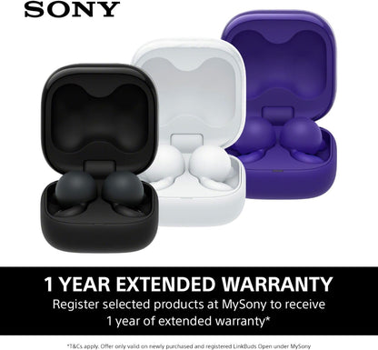 Sony LinkBuds Open – Truly Wireless Bluetooth Open Ear Buds - Transparent Sound, All Day Comfort 5.1g, High Sound Quality, IPX4, Multipoint Connection, 22Hrs Battery, iOS & Android – Black