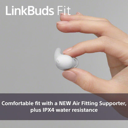 Sony LinkBuds Fit – Truly Wireless Noise Cancelling Bluetooth Earbuds - All Day Comfort, IPX4, Hi-Res Audio, Ambient Sound Mode, 21Hrs Battery Life, Multipoint Connection, iOS & Android - White