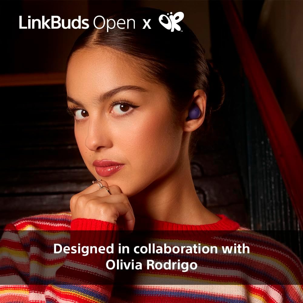 Sony LinkBuds Open – Truly Wireless Bluetooth Open Ear Buds - Transparent Sound, All Day Comfort 5.1g, High Sound Quality,IPX4, Multipoint Connection, 22Hrs Battery, iOS & Android – Violet