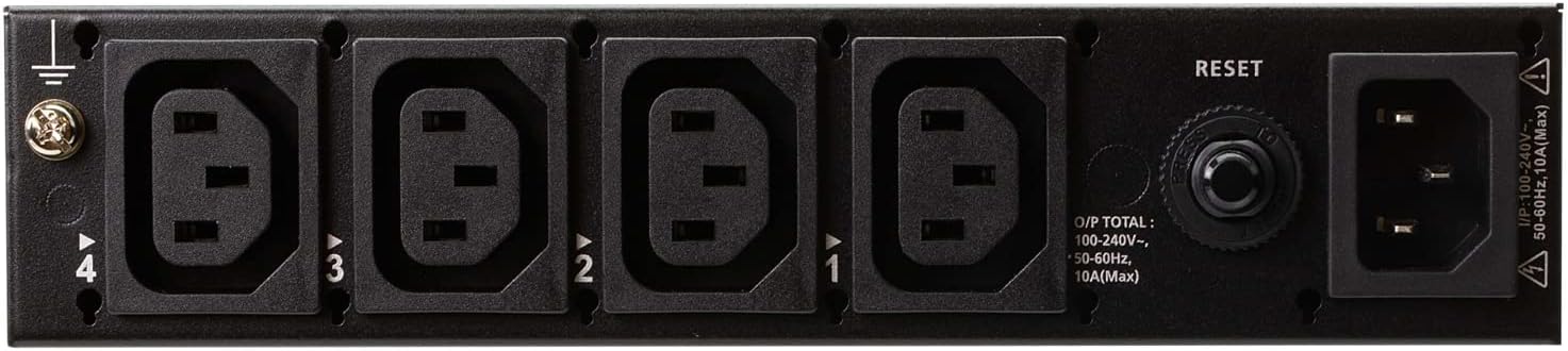 4-Outlet 1U Half-rack eco PDU, Switched by Outlet