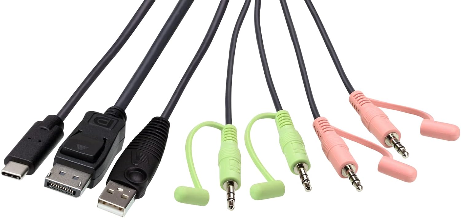 ATEN 2-Port USB-C DisplayPort Hybrid Cable KVM Switch
