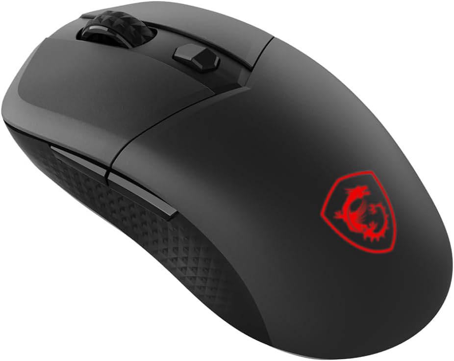 MSI Versa 300 Wireless Souris Gaming - Capteur Optique 8000 DPI, taux de Rapport 1000 Hz, symétrique, Micro-switches Kailh 30M+ clics, 6 Boutons, Batterie 50h, Latence 1ms, RGB, 60g - avec/sans Fil