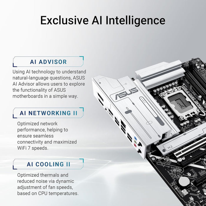 ASUS Intel PRIME Z890-P ATX motherboard,14+1+2+1 (80A) power stages,DDR5 slots, PCIe 5.0 w/full support for next-gen GPUs, USB 20Gbps Type-C port, 4 x M.2 slots, PCIe Slot Q-Release