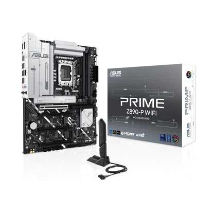 ASUS Intel PRIME Z890-P ATX motherboard,14+1+2+1 (80A) power stages,DDR5 slots, PCIe 5.0 w/ full support for next-gen GPUs, USB 20Gbps Type-C port, 4 x M.2 slots, PCIe Slot Q-Release