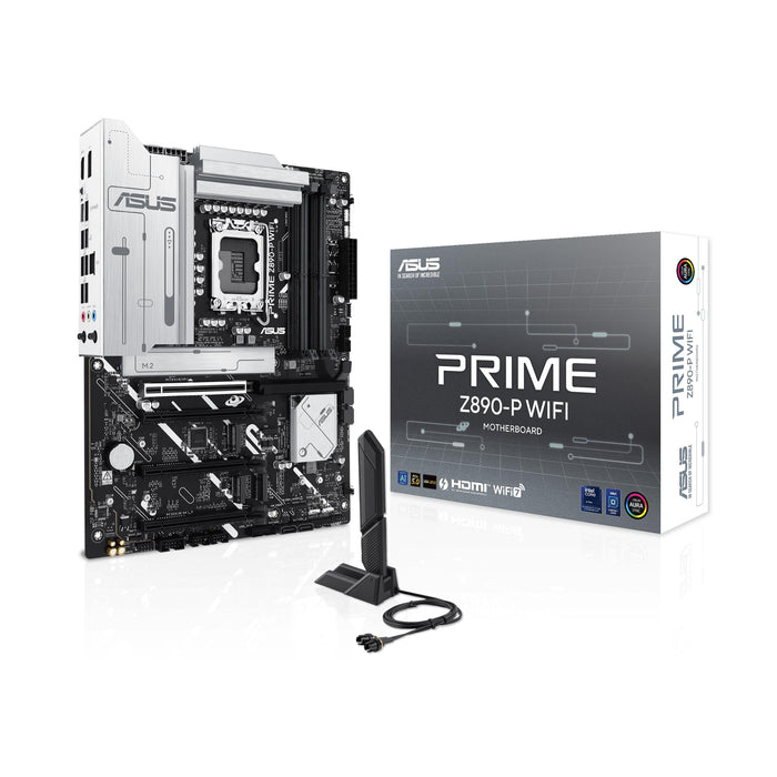 ASUS Intel PRIME Z890-P ATX motherboard,14+1+2+1 (80A) power stages,DDR5 slots, PCIe 5.0 w/full support for next-gen GPUs, USB 20Gbps Type-C port, 4 x M.2 slots, PCIe Slot Q-Release