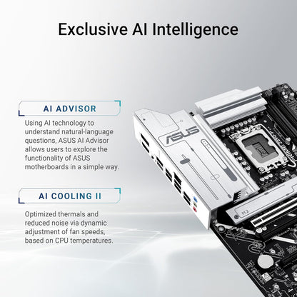 ASUS Intel PRIME Z890-P ATX motherboard,14+1+2+1 (80A) power stages,DDR5 slots, PCIe 5.0 w/ full support for next-gen GPUs, USB 20Gbps Type-C port, 4 x M.2 slots, PCIe Slot Q-Release