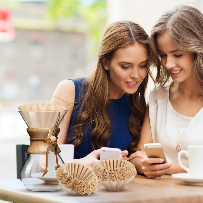 Hundnsney 100 Pieces 1-4 Cups Basket Coffee Filter Basket Filter Disposable Coffee Filter Paper for Home Use