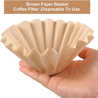 Hundnsney 100 Pieces 1-4 Cups Basket Coffee Filter Basket Filter Disposable Coffee Filter Paper for Home Use