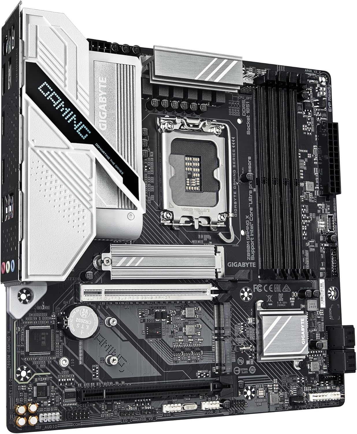 GIGABYTE Z890M GAMING X Motherboard - Supports Intel Core Ultra (Series 2) CPUs, 8+1+2 phases VRM, up to 8800MHz DDR5 (OC), 1xPCIe 5.0 + 2xPCIe 4.0, 2.5GbE LAN, USB 3.2 Gen 1