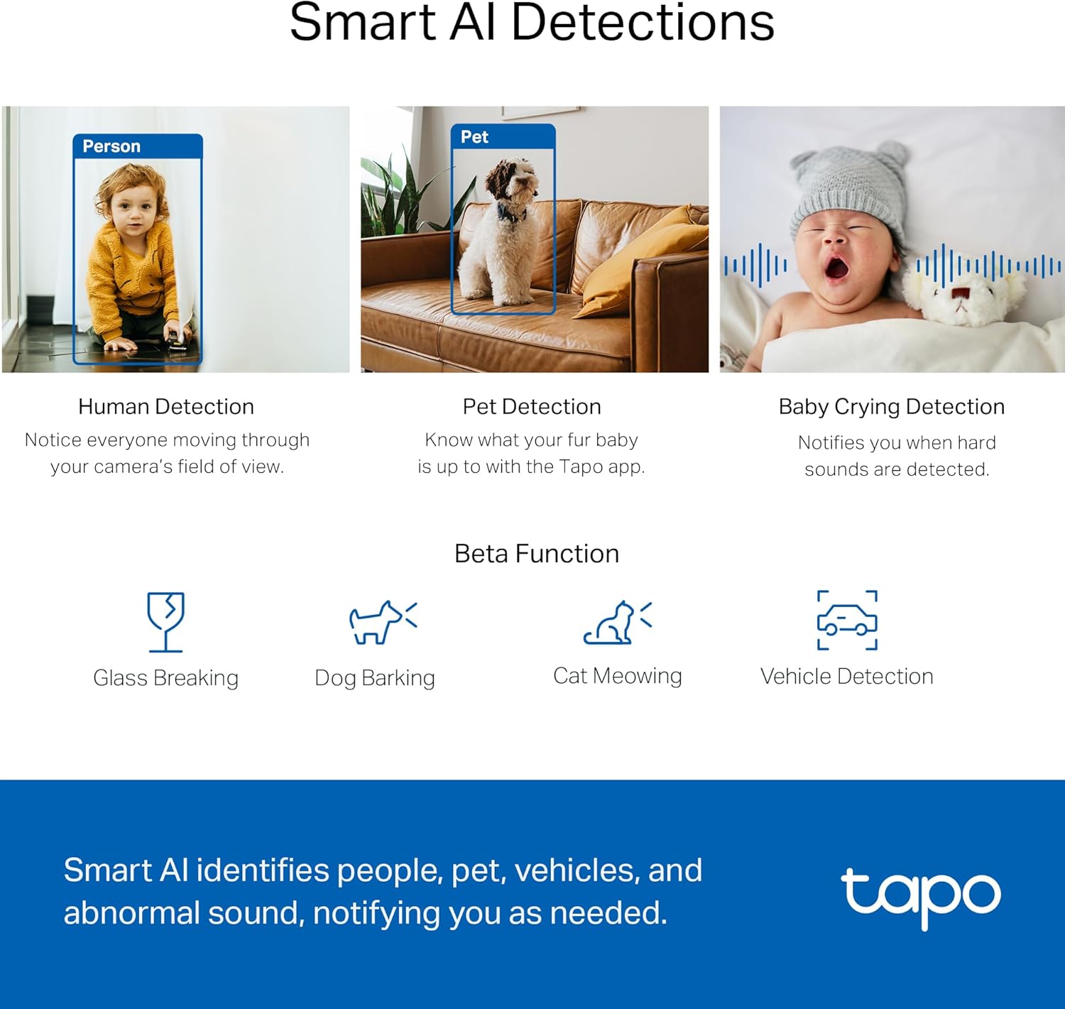 Pan/Tilt AI Home Security Wi-Fi Camera