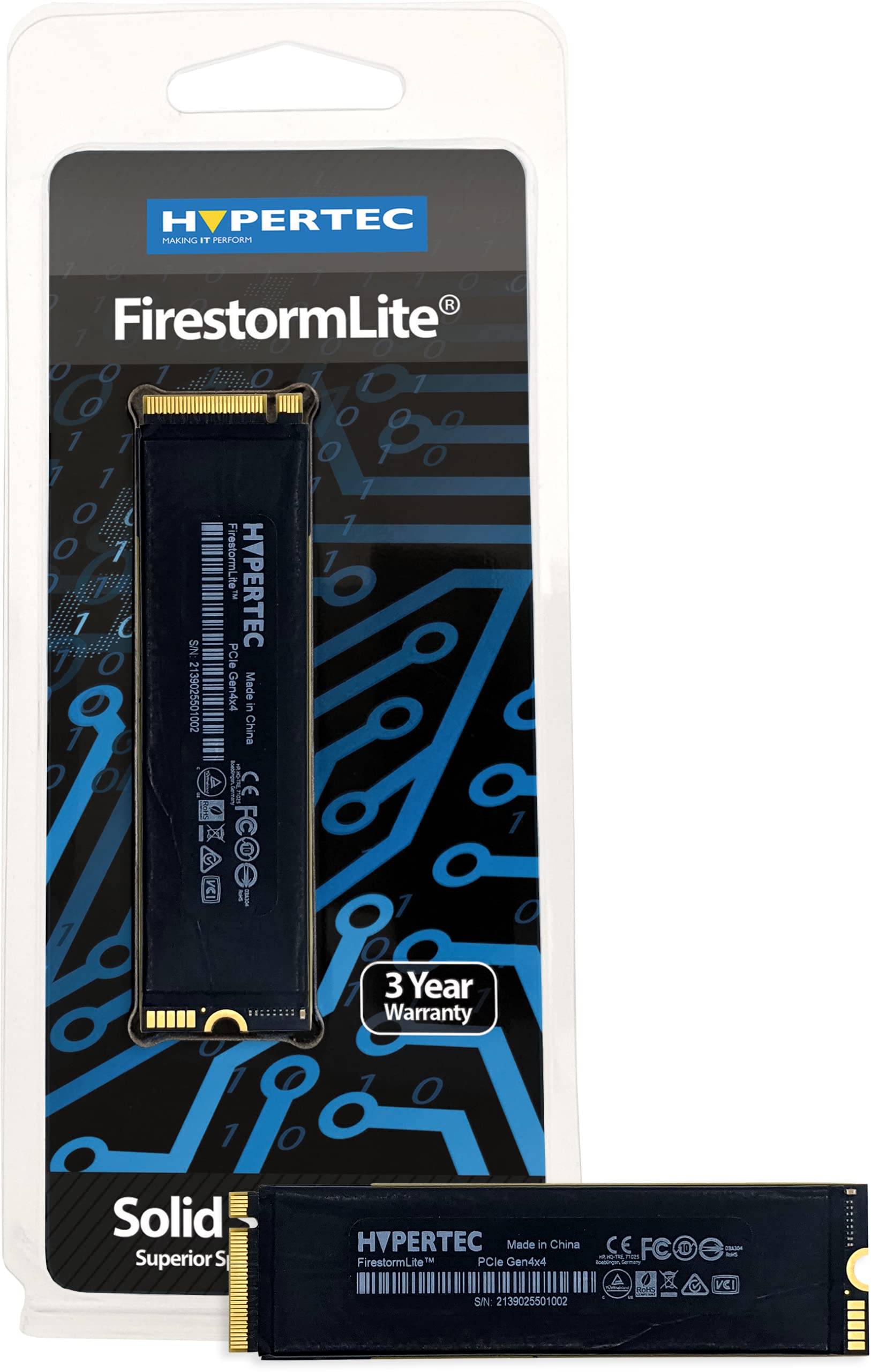 Hypertec FirestormLite 512GB M.2 2280 NVMe PCIe Gen 4x4 SSD, 2GB DRAM cache, 7100MB/s seq Read, 2600MB/s Seq write, Random 4K IOPS 423K read / 646k write, 340TB TBW 512 GB Gen 4