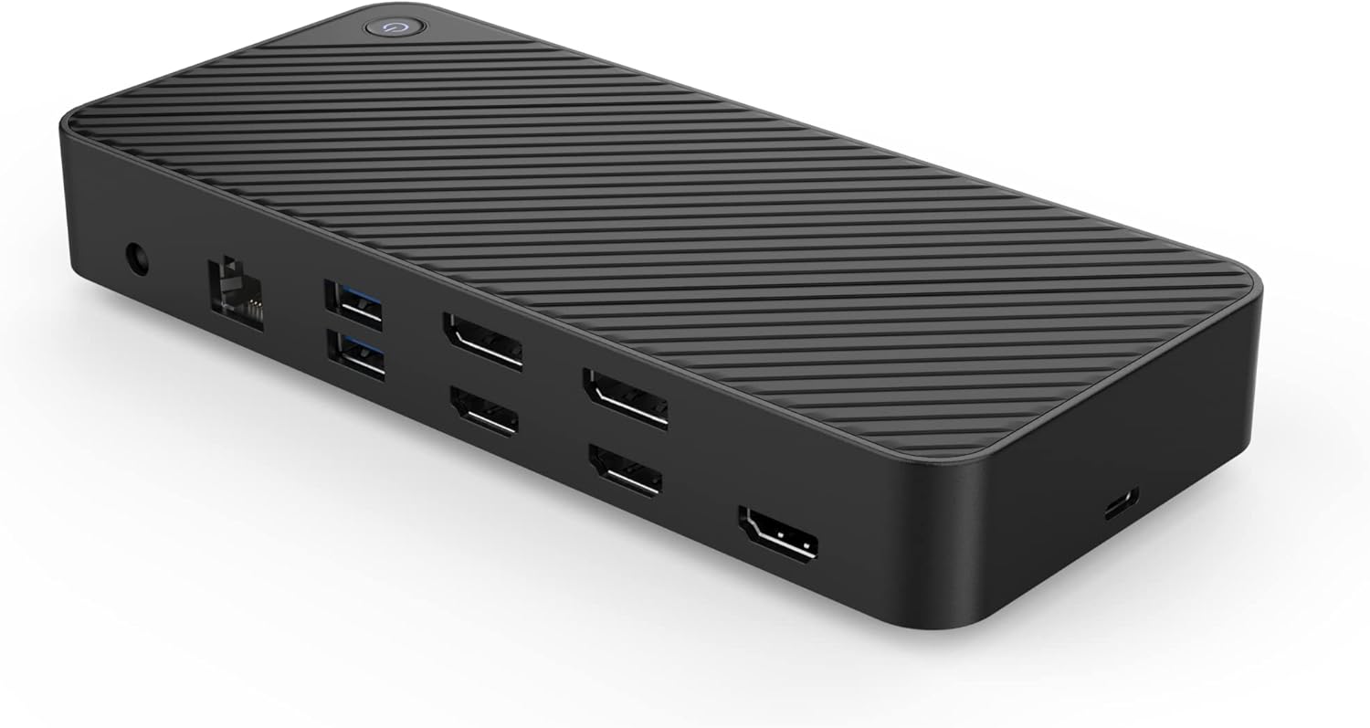Hypertec 4K/UHD Triple Display 3xHDMI/2xDisplayPort USB-A/USB-C Docking Station, 100W PD - Windows, Apple OS and Chrome OS Compatible